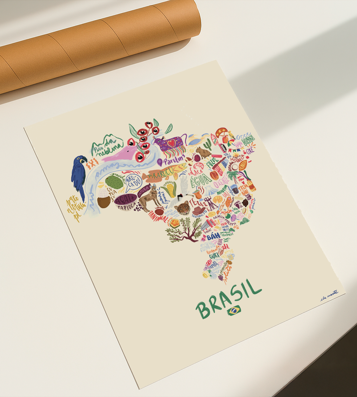 Print Brazil por Ela Marte A3 Pronta Entrega