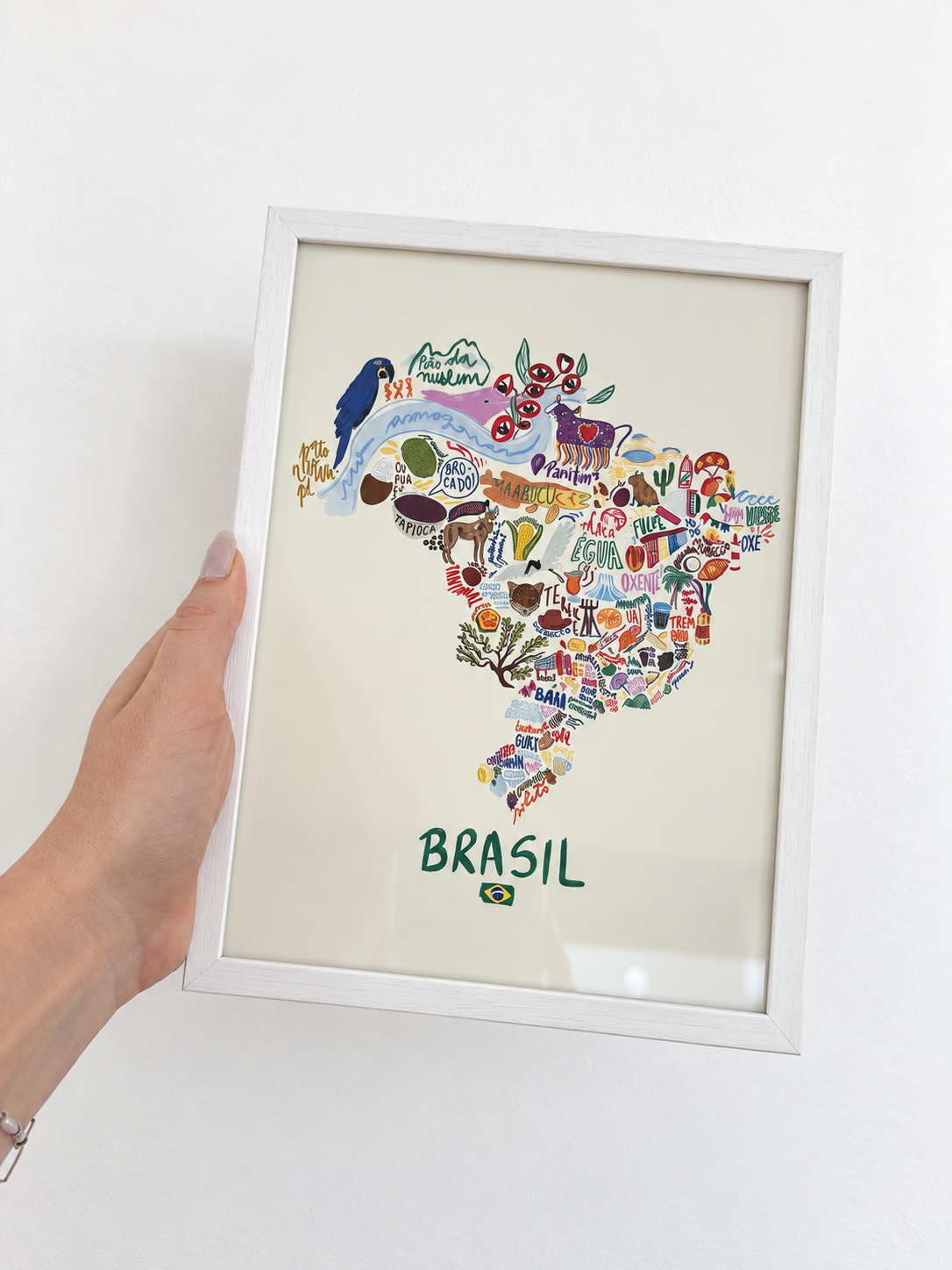 Quadro Brazil por Ela Marte A5 Pronta Entrega