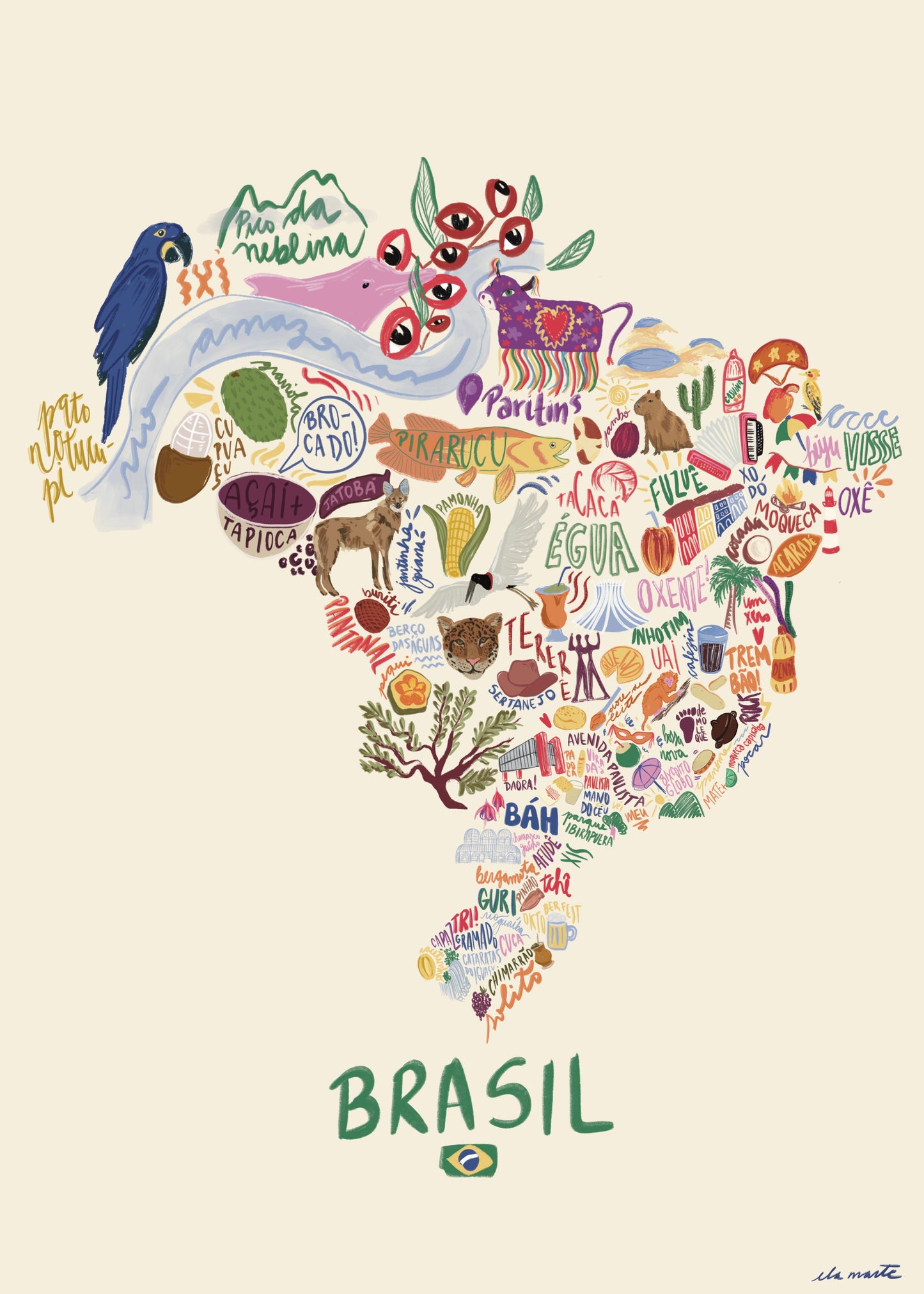 Quadro Brazil por Ela Marte