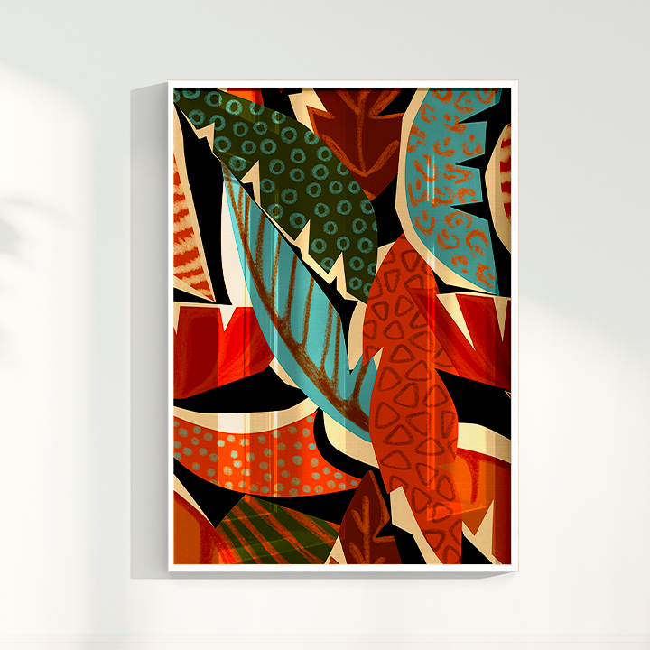 Quadro Folhas Abstratas por Mário Soares