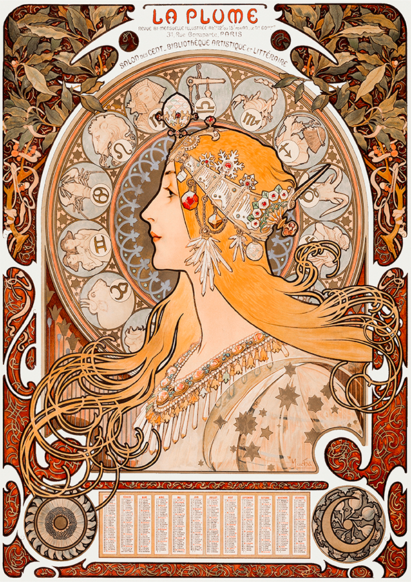 La plume por Alphonse Mucha