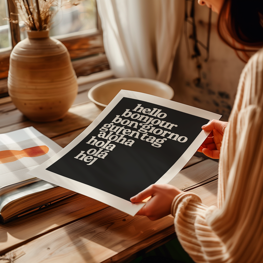 Poster Hello por Thiago Villas Boas pronta entrega Tamanho A3