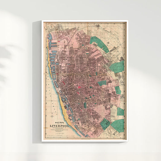 Quadro Mapa Vintage de Liverpool