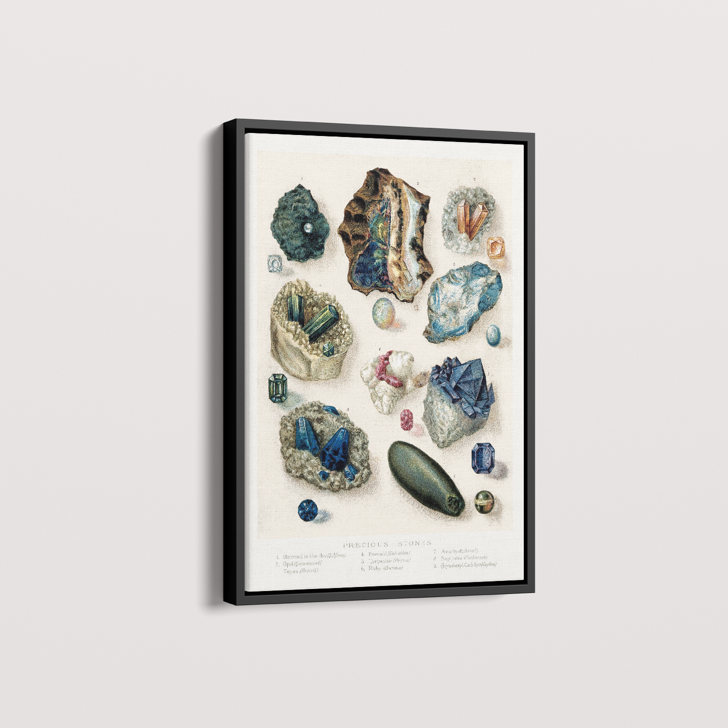 Quadro Pedras Preciosas Vintage