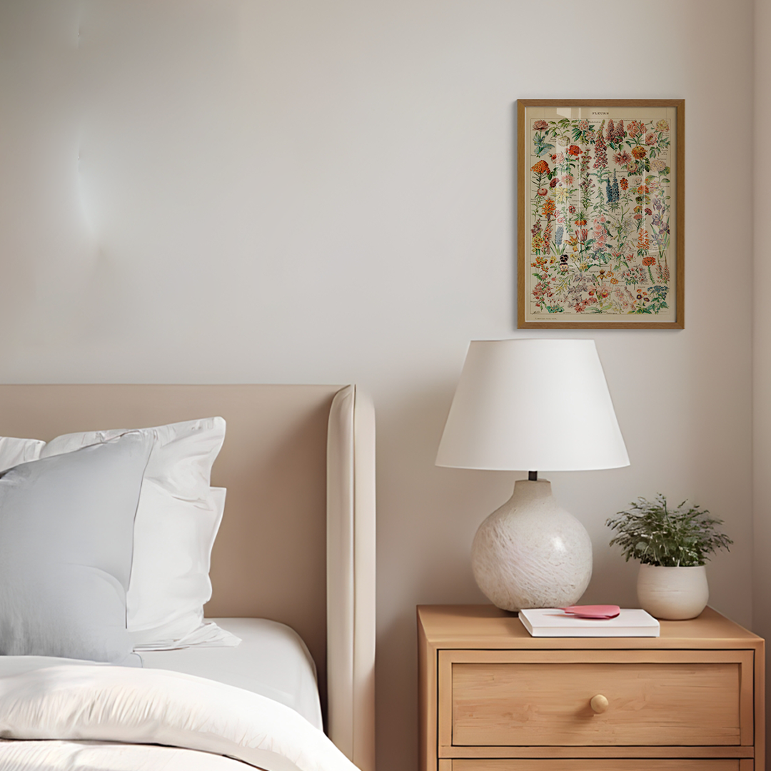 Quadro Quadro Fleurs - flores vintage A4 - Pronta Entrega