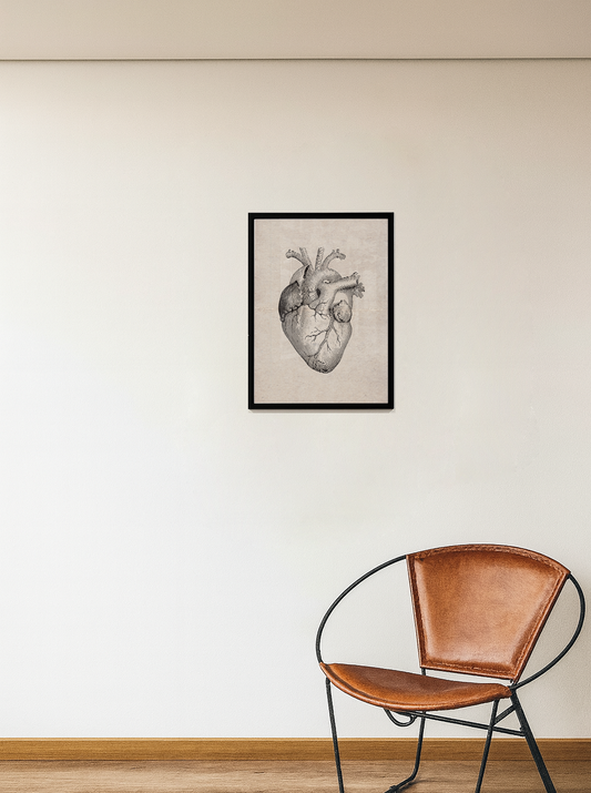 Quadro Heart Vintage tamanho A3 - Pronta Entrega