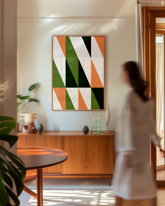 Quadro Geométrico Triângulos II por Flávia Miranda