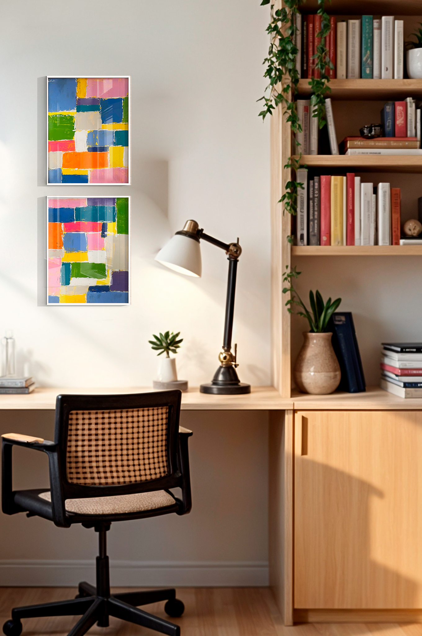 DÍPTICO Color Quadros por D.H.G Abstracts