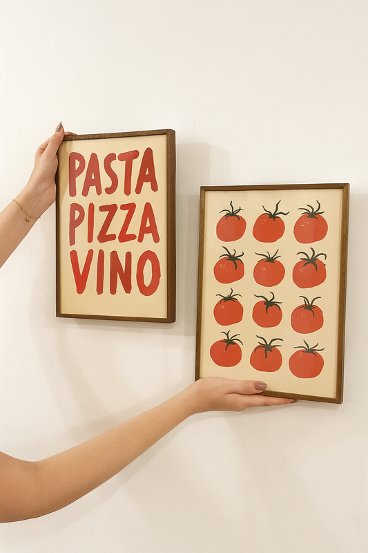 Composição Quadros Pizza Pomodoro - Tamanho A4