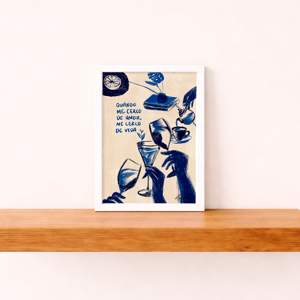 Quadro Me cerco de amor por Elizeu Galvão A5 pronta entrega