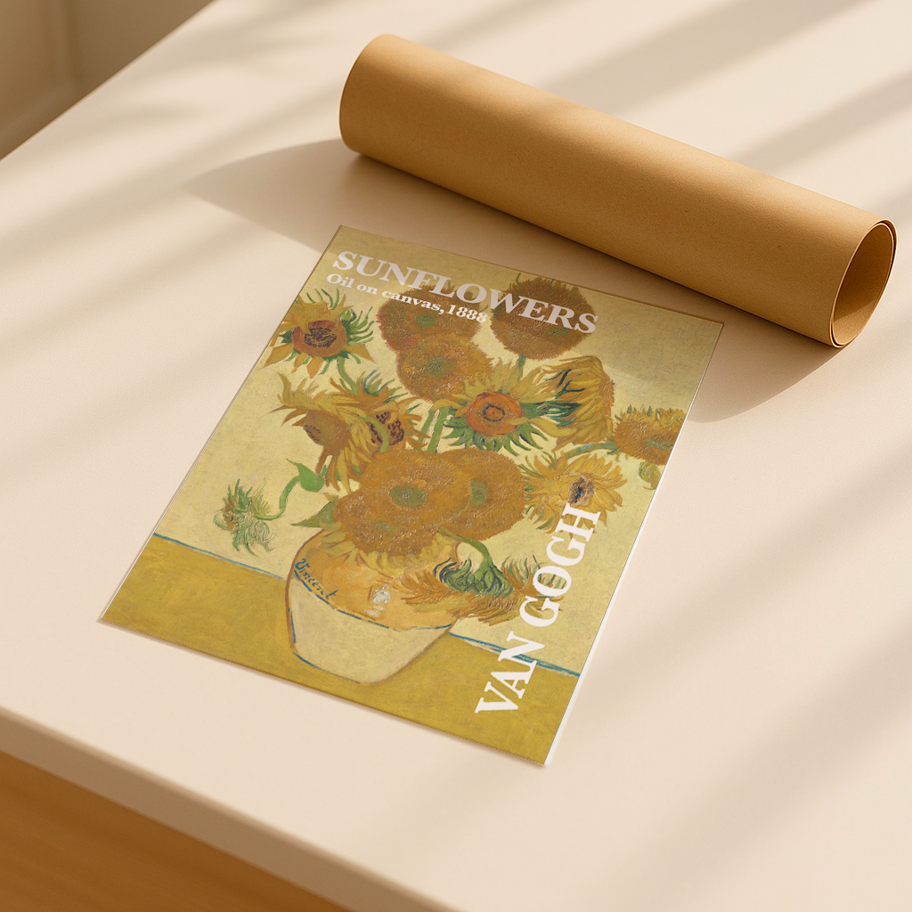 Print Sunflowers - Van Gogh Tamanho A4