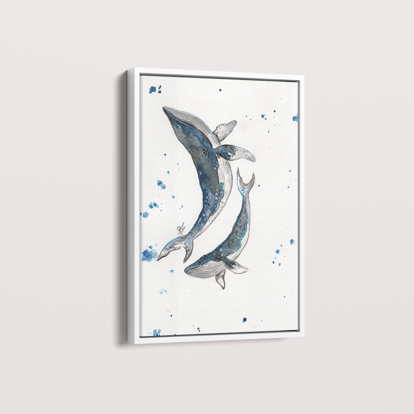 Quadro Baleias por aquarelando