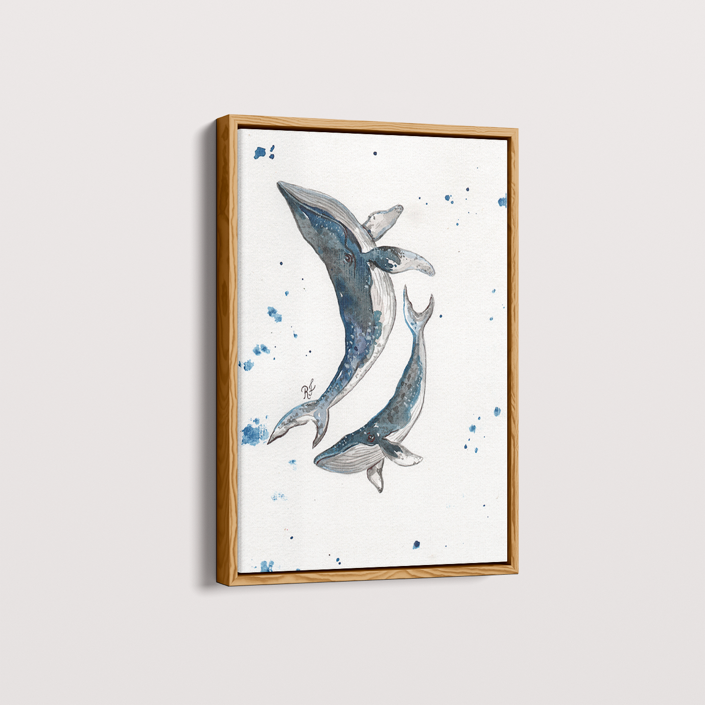 Quadro Baleias por aquarelando