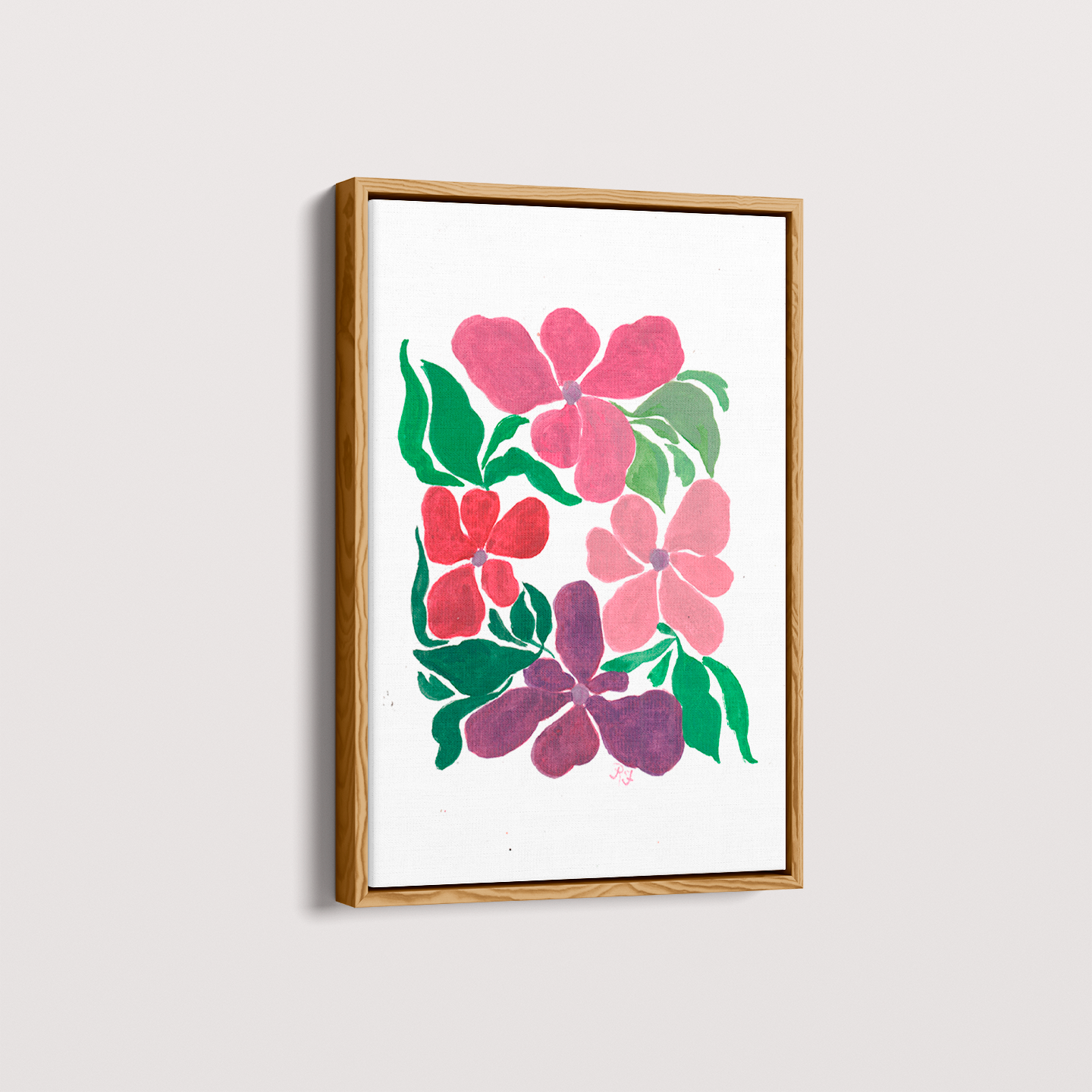 Quadro abstrato Floral II por Aquarelando