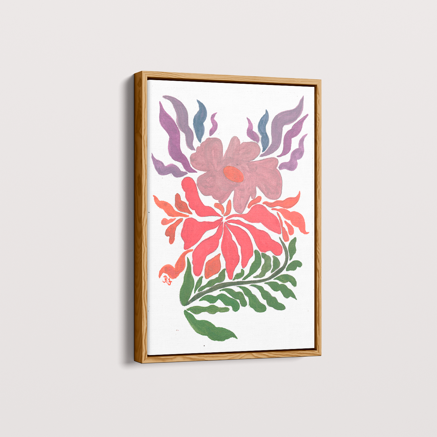 Quadro abstrato Floral I por Aquarelando