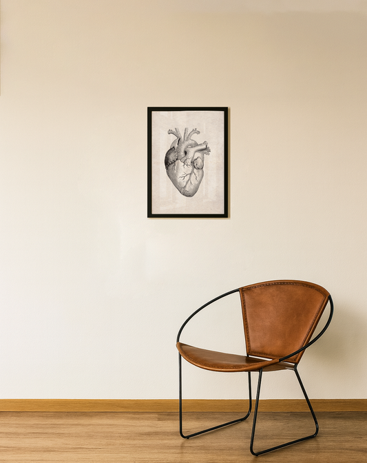 Quadro Heart Vintage tamanho A3 - Pronta Entrega