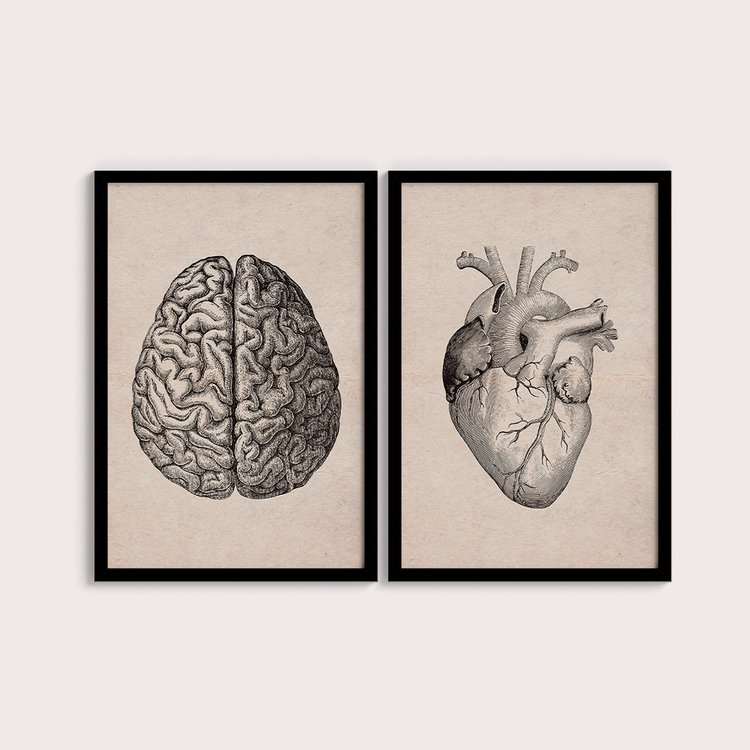 Composição Brain and Heart Vintage - LARTESTUDIO