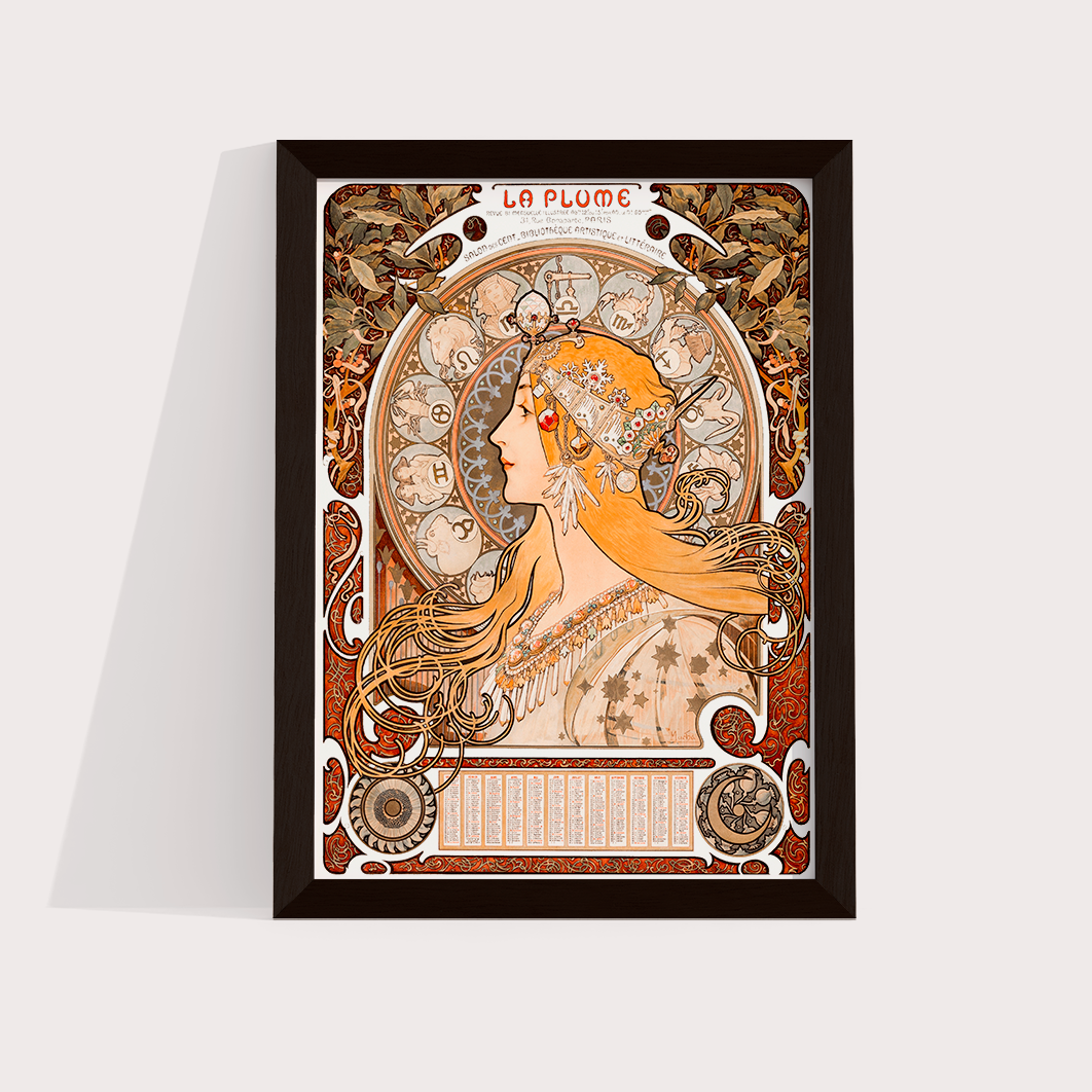 La plume por Alphonse Mucha