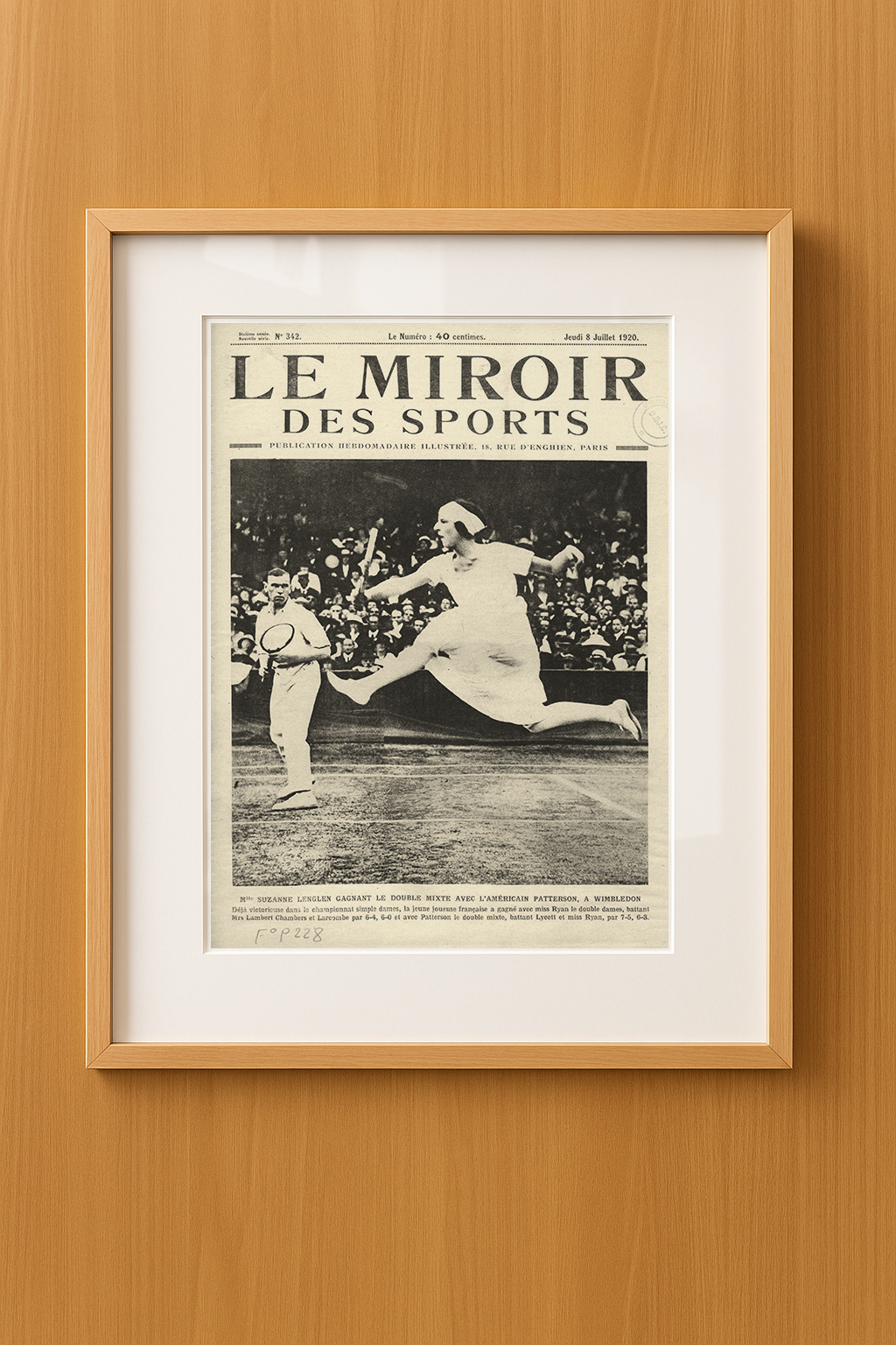 Composição de Quadros Vintage Tennis com Paspatur