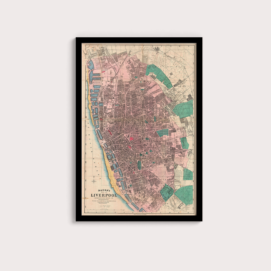 Old map of Liverpool