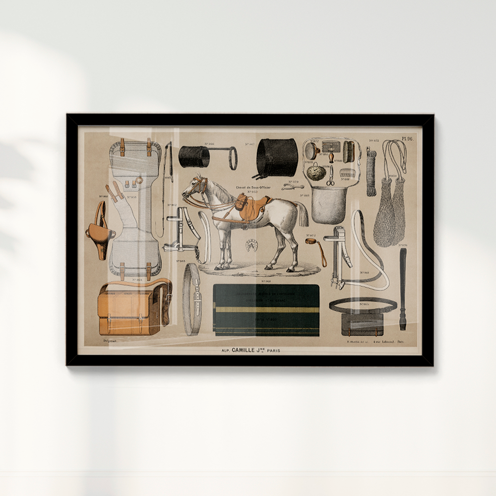Quadro Antigos Equipamentos de equitação
