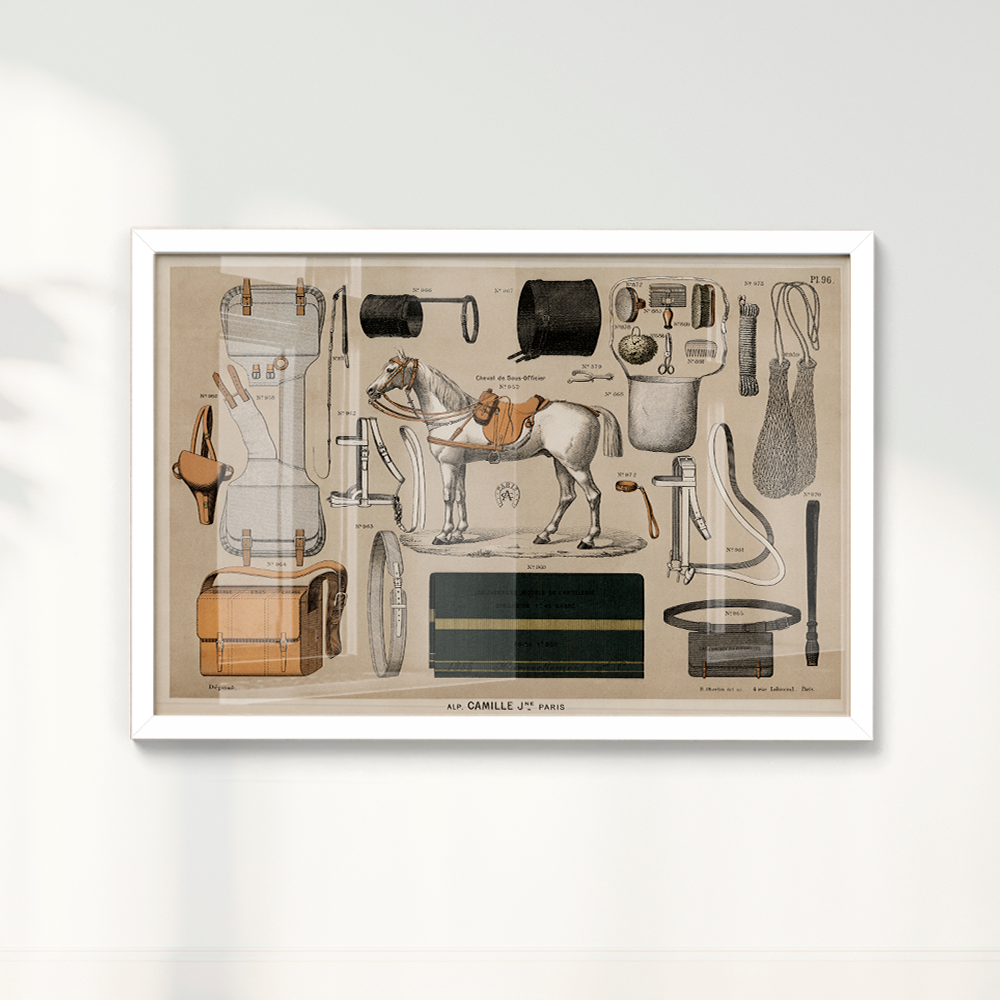 Quadro Antigos Equipamentos de equitação