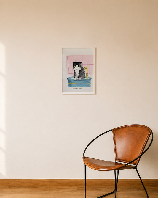 Quadro Wash your Paw - A3 - Pronta Entrega