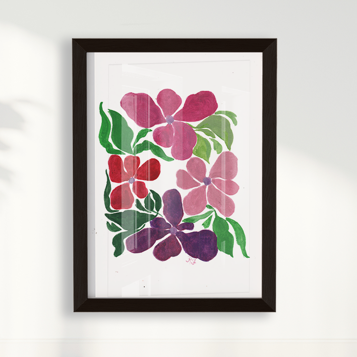Quadro abstrato Floral II por Aquarelando