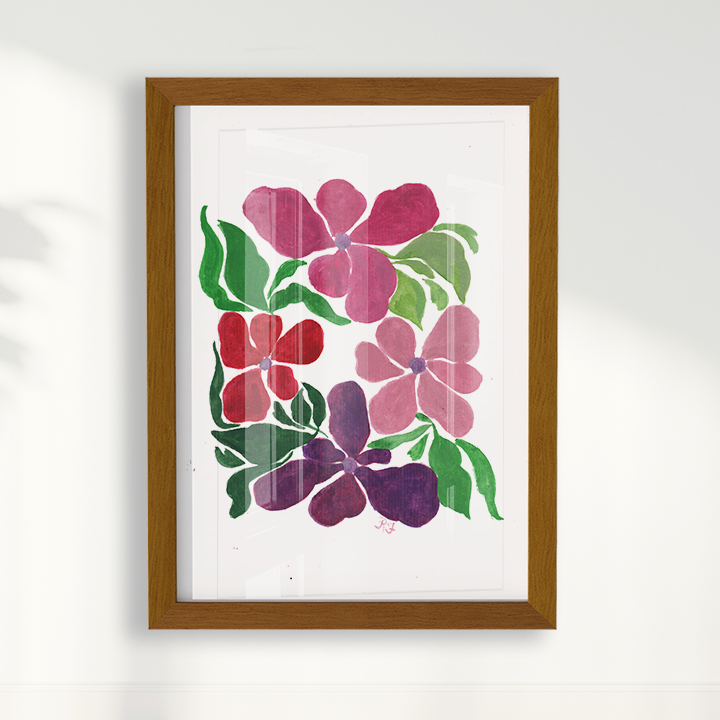 Quadro abstrato Floral II por Aquarelando