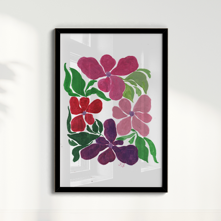 Quadro abstrato Floral II por Aquarelando