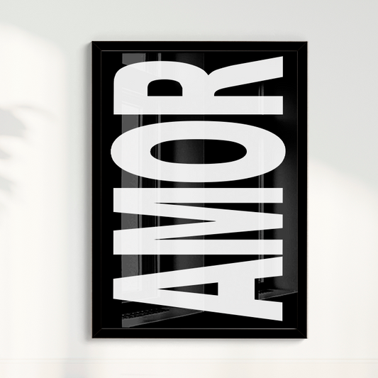 Quadro AMOR B&W Tamanho A1 - Pronta Entrega