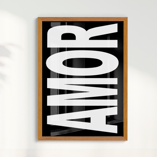 Quadro AMOR B&W Tamanho A3 pronta entrega