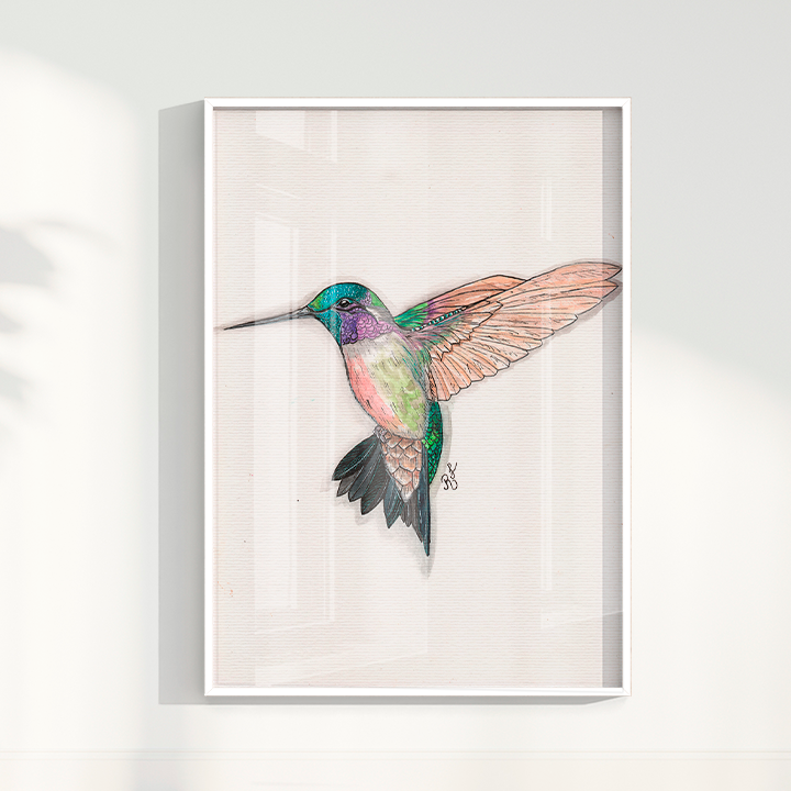 Quadro Beija Flor Aquarelando 26 por Rayana Karoline