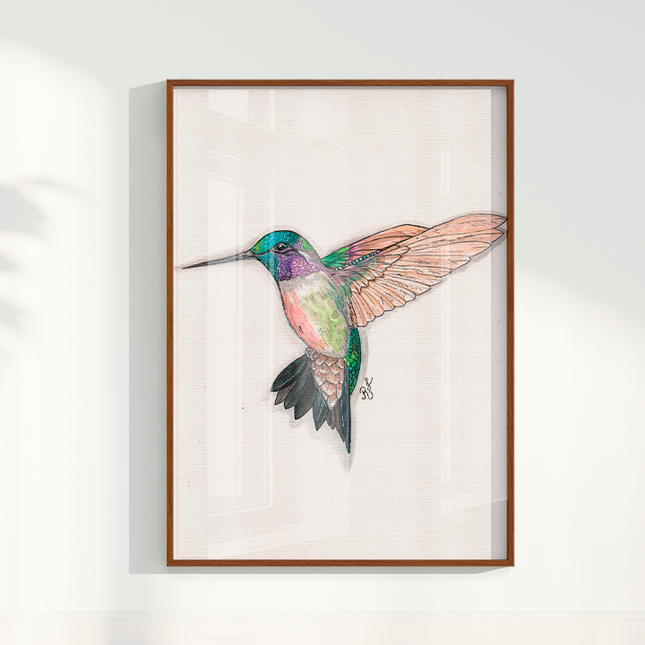 Quadro Beija Flor Aquarelando 26 por Rayana Karoline