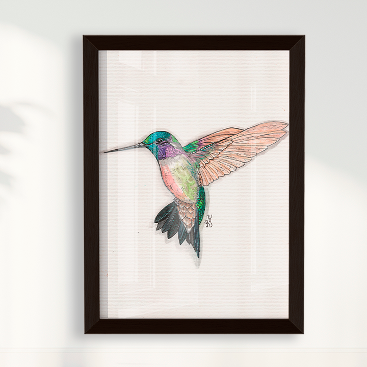 Quadro Beija Flor Aquarelando 26 por Rayana Karoline