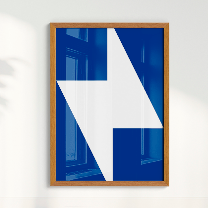 Quadro Geométrico Serpa Azul por Flávia Miranda