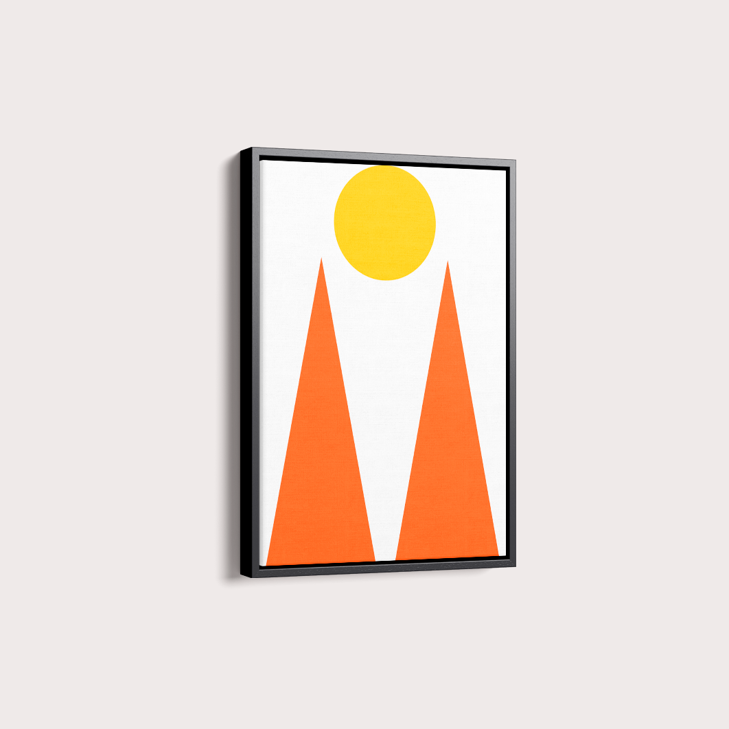 Quadro Geométrico Pôr do sol Montanhas por Flávia Miranda