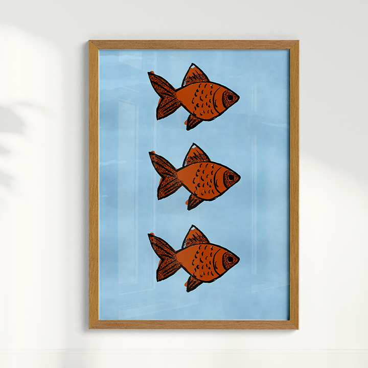 Quadro Gold Fish II por Bruna Miyuki