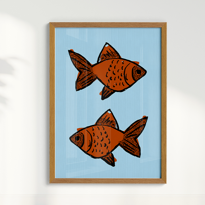 Quadro Gold Fish I por Bruna Miyuki