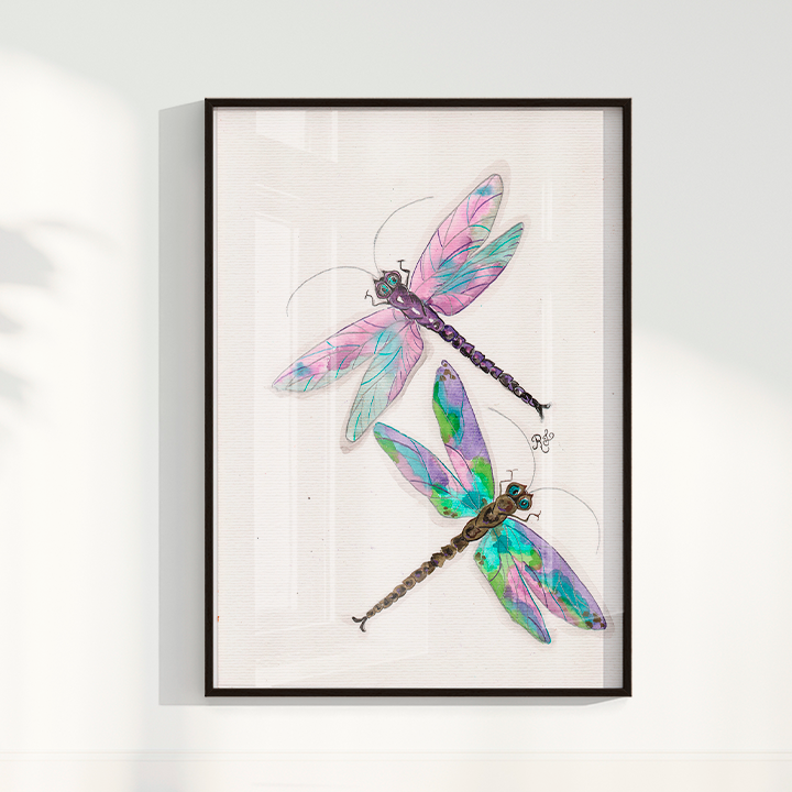 Quadro Libélulas por Aquarelando