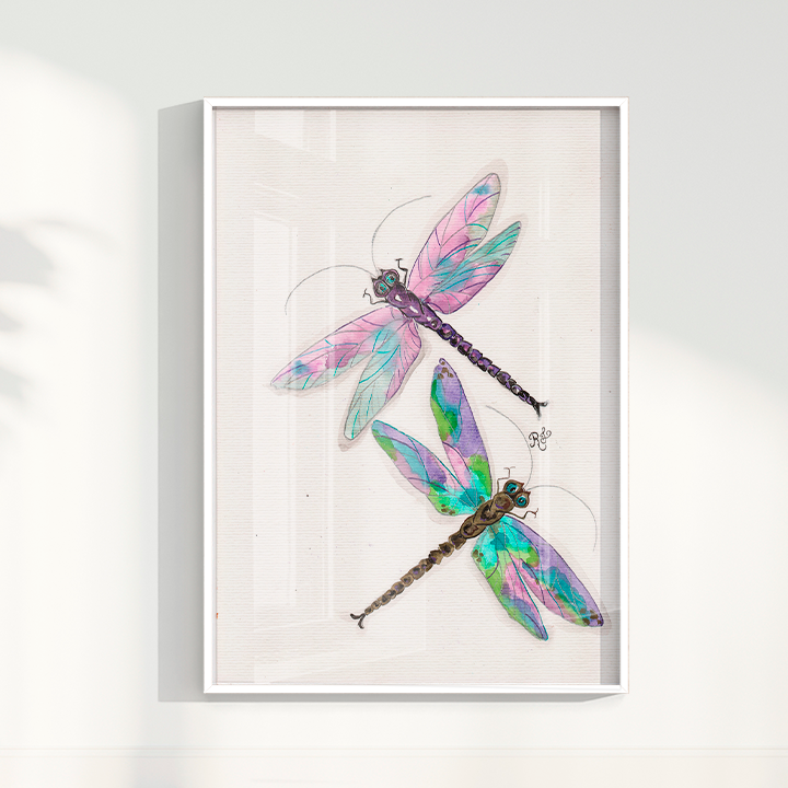 Quadro Libélulas por Aquarelando