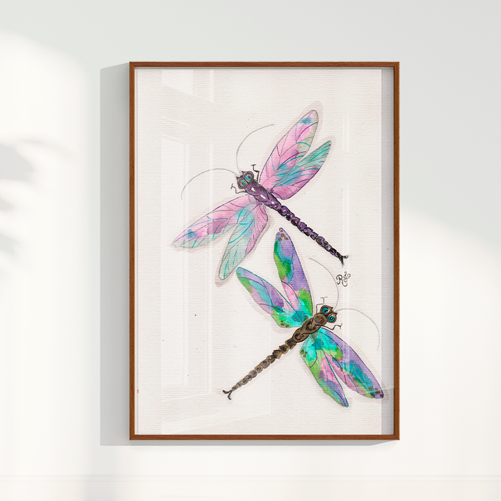 Quadro Libélulas por Aquarelando