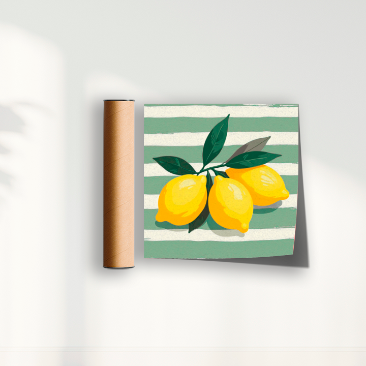 Quadro limão siciliano quadrado I