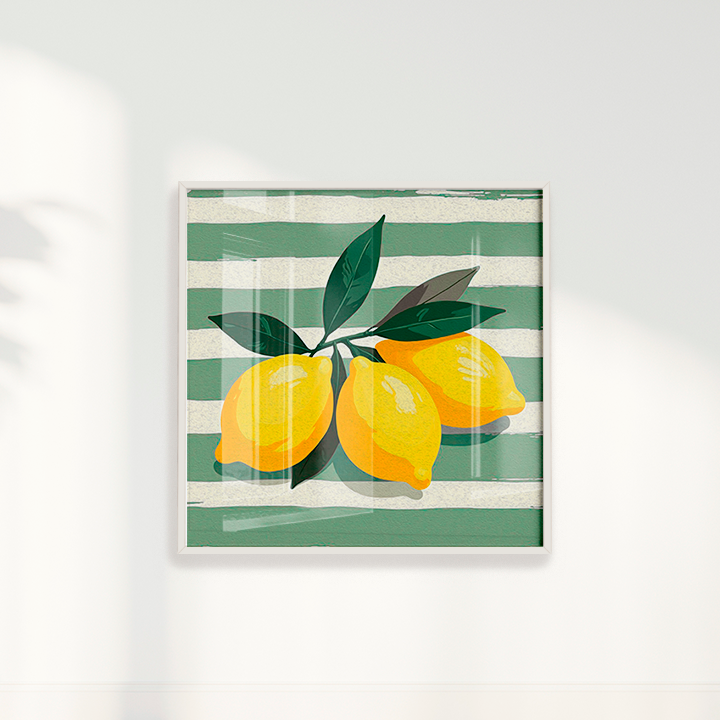 Quadro limão siciliano quadrado I