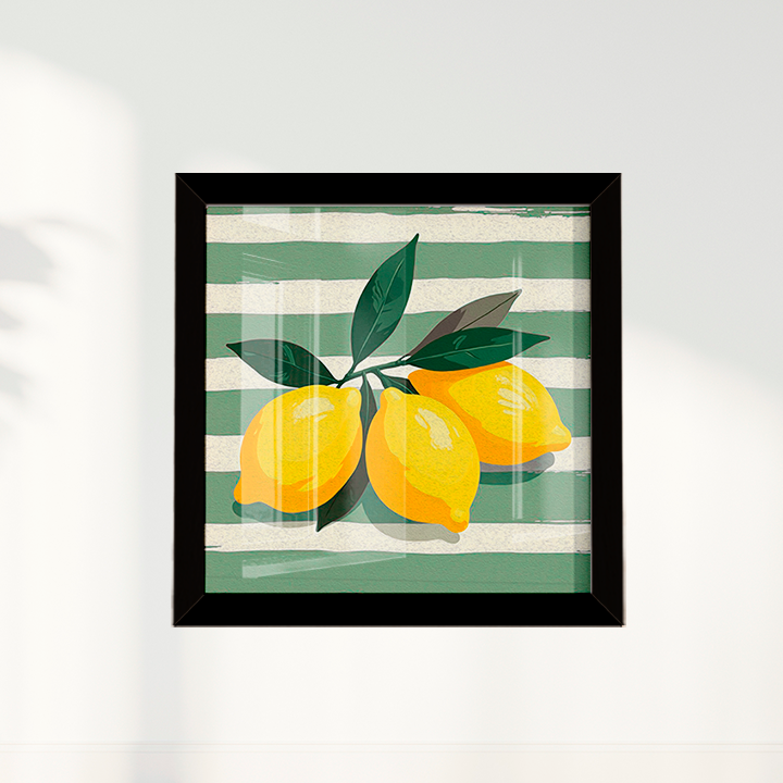 Quadro limão siciliano quadrado I