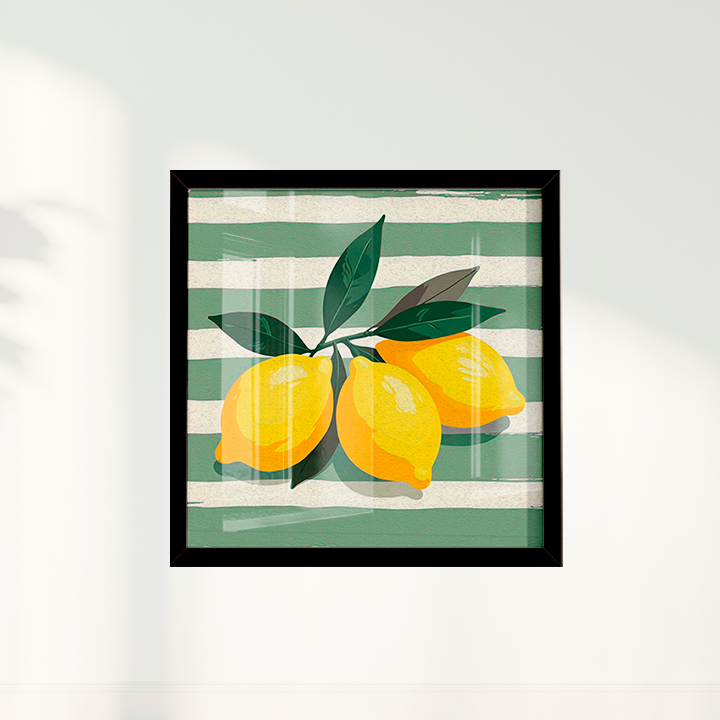 Quadro limão siciliano quadrado I