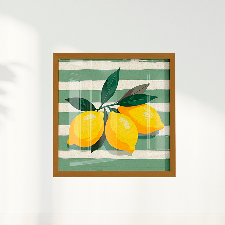 Quadro limão siciliano quadrado I