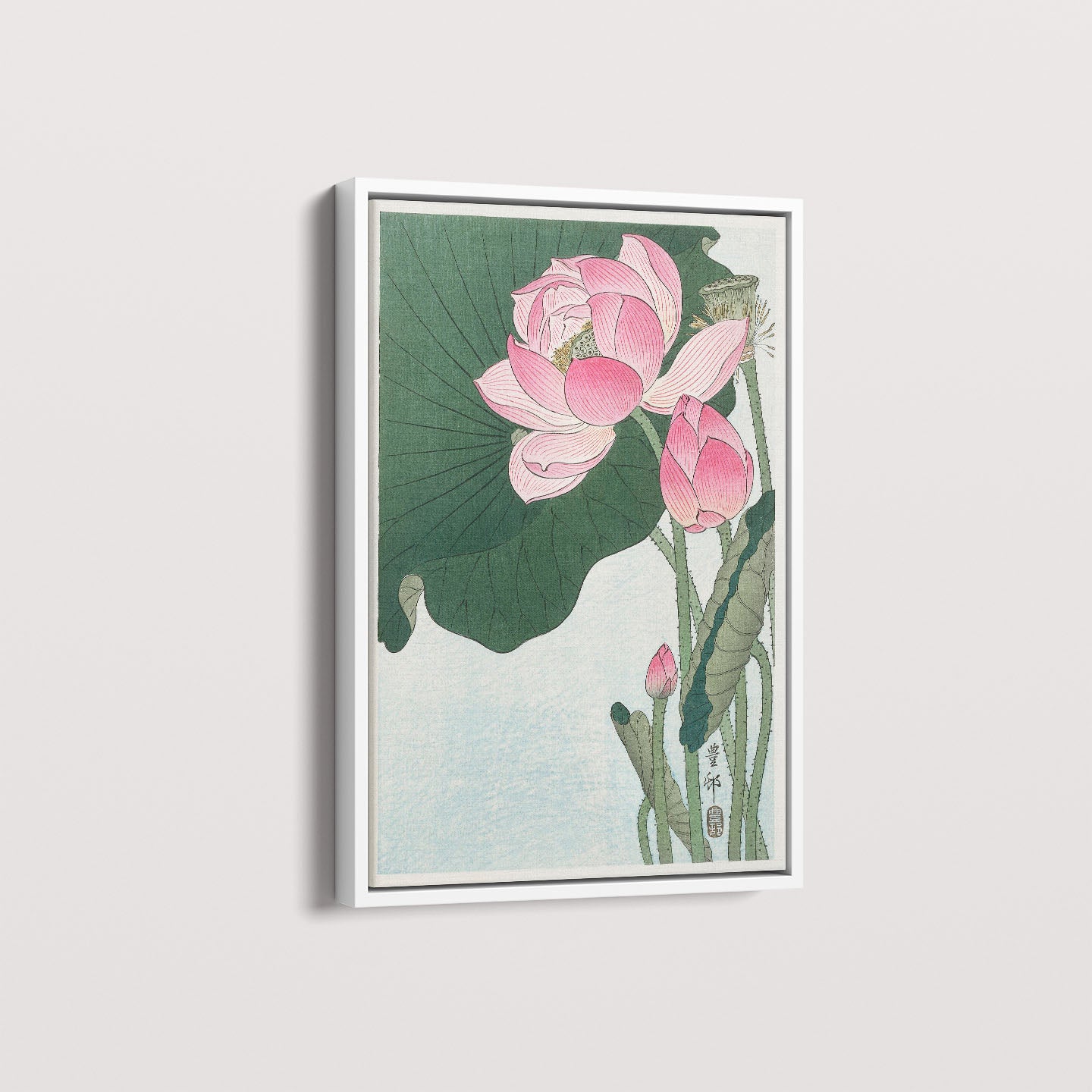 Quadro Blooming lotus flowers por Ohara Koson