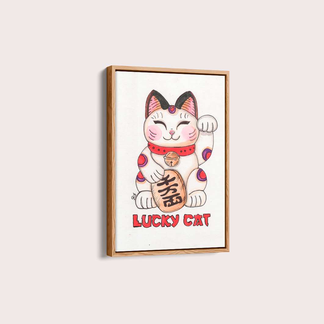 Quadro Lucky Cat por Rayana Karoline
