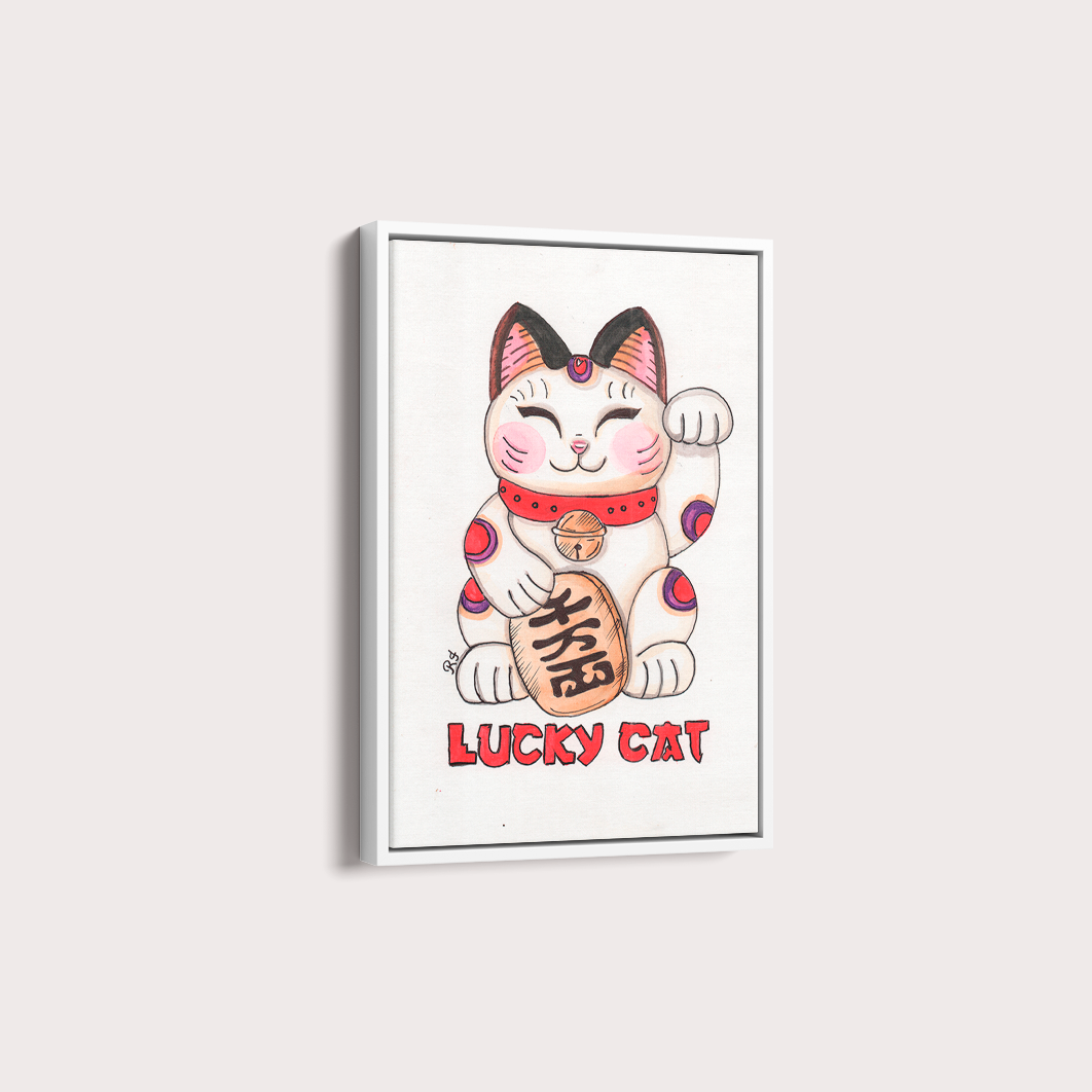 Quadro Lucky Cat por Rayana Karoline